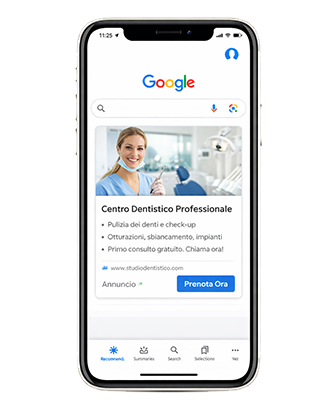 annuncio Google Ads per studio dentistico