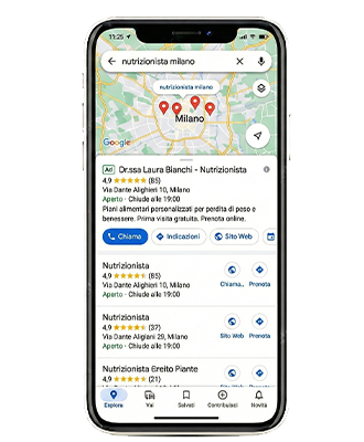 annuncio Google Ads per nutrizionista