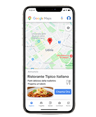 annuncio Google Ads per ristorante