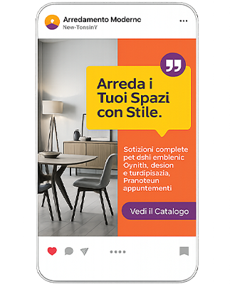 annuncio Instagram Ads per negozio arredamento