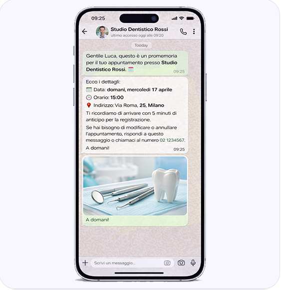promemoria appuntamento automatico cliente